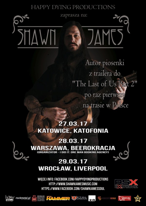 Plakat trasy koncertowej Shawna Jamesa