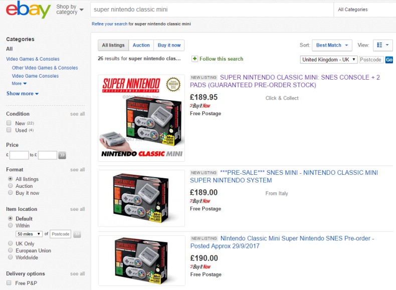 Snes Mini ceny ebay