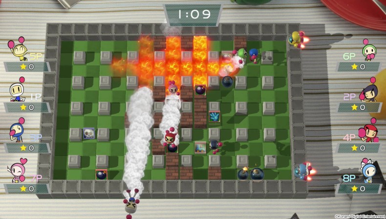 Super Bomberman R zmagania na 8 graczy